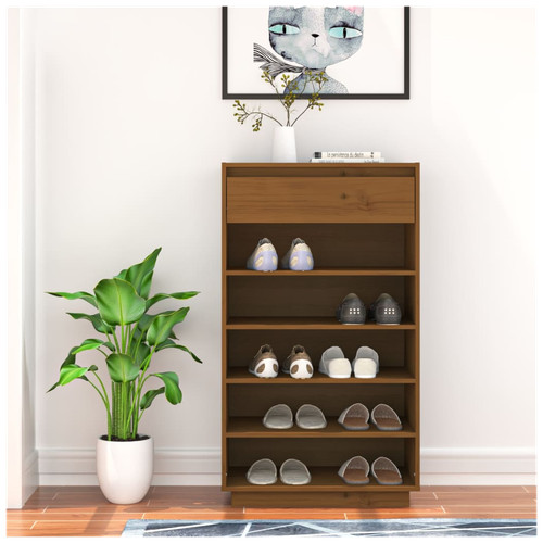Shoe cabinet honey brown solid - honey,