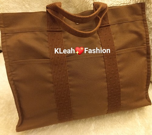 100 hermes brown canvas - brown,