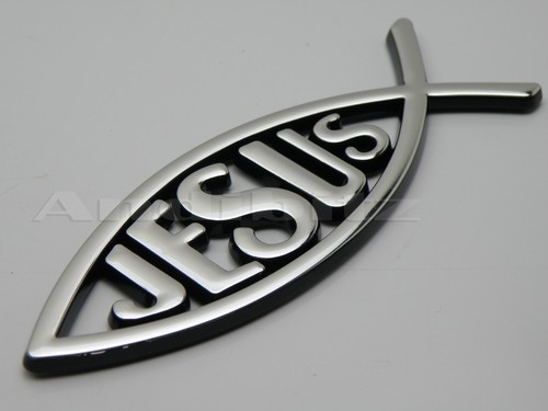 Chrome christian fish jesus - christian,