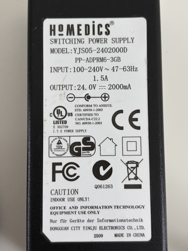 Homemedics power supply for - supply,