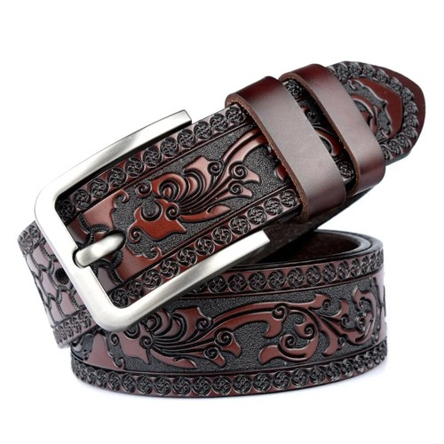 Men leather belt carve - leather,
