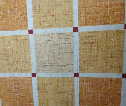 Linen effect squares orange - linen,