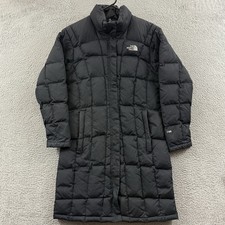 North Face Parka Jacket Womens Medium Black 700 Puffer Long Coat Quilted Outdoor