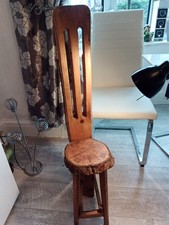 Contemporary Rustic Oak Chair 39.5 Inches High Seat9x8 18 Inch High Waxed Oak