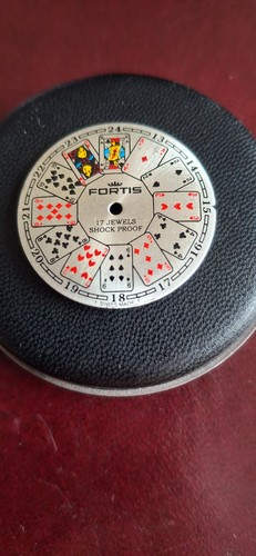 Fortis playing card watch dial