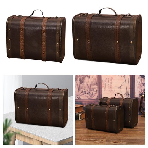 Wooden vintage style suitcase - vintage,