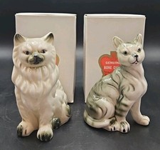 2 x Vintage Bone China Cat
