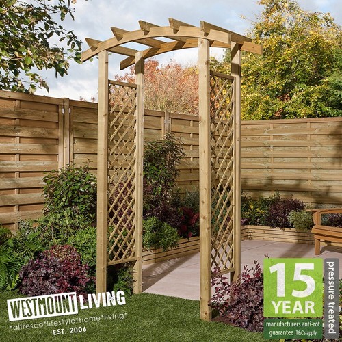 Wooden garden arch - garden, curve