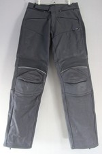 HEIN GERICKE BLACK LEATHER BIKER TROUSERS WITH CE KNEE ARMOUR: WAIST 30"/LEG 32"