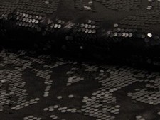 Minerva Sequin Stretch Knit Fabric Black - per metre