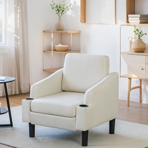 Fabric accent armchair - fabric, cup