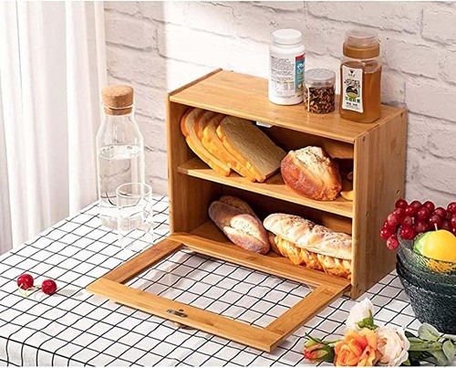 Layer bread bin bamboo - bread,