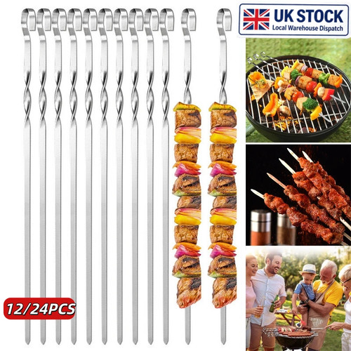 24pcs bbq long metal - 12/24pcs,