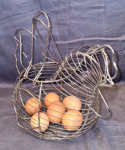 Chrome wire chicken egg - wire, basket