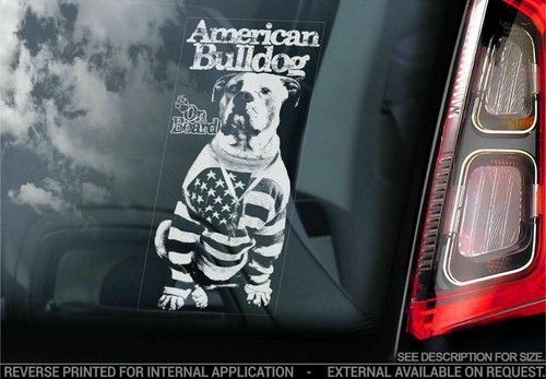 American bulldog car sticker - american,