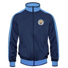 Manchester City Mens Jacket Track Top Retro OFFICIAL Football Gift