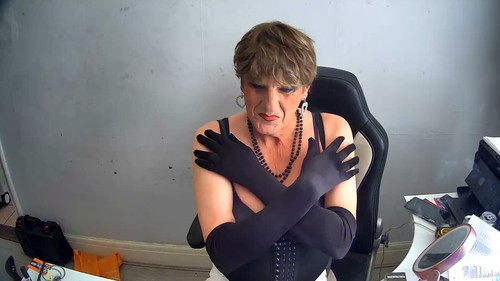 Ladies long satin - ladies, gloves.