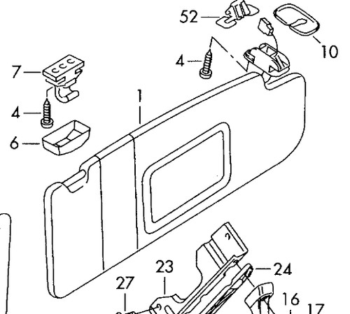 Volkswagen sun visor - ,
