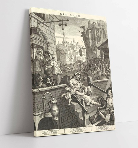 Hogarth gin lane canvas wall - gin,