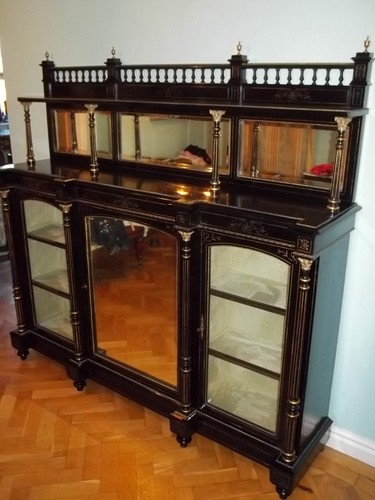 Antique ebonised side cabinet