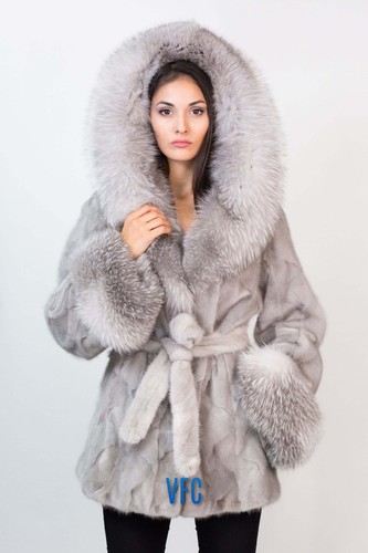 Sapphire mink coat with - mink,