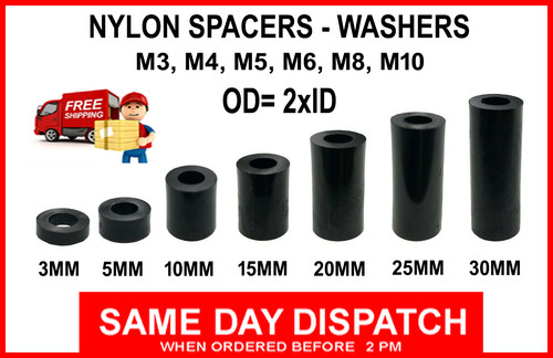 Plastic spacers black nylon - plastic,
