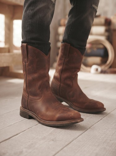 Vintage brown leather - leather, work