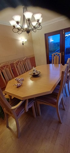White oak dining table with - white,