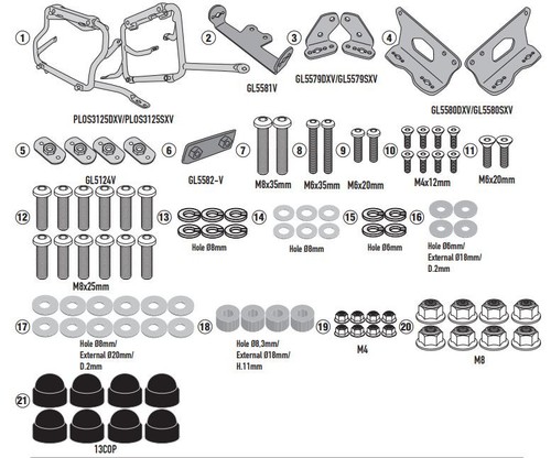Givi plos3125cam tracks - givi,
