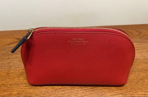 Smythson red leather pouch - smythson,