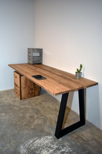 Reclaimed wood office desk - office,