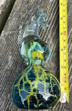  VINTAGE MDINA (Malta) ART GLASS Sea Horse paperweight/ornament 