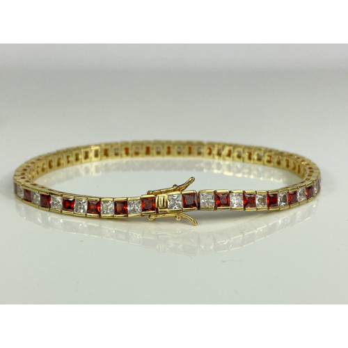 Yellow gold finish red ruby - finish,