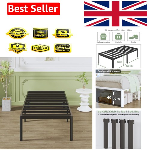 High metal bed frame 90x200 - metal,