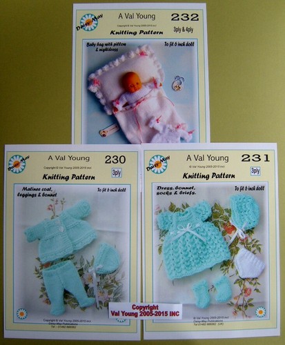 Dolls knitting patterns - 3x,