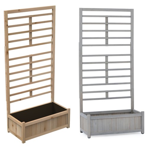 Raised wooden planter - raised, climbing