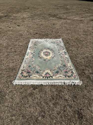 Vintage handmade wool rug - vintage,