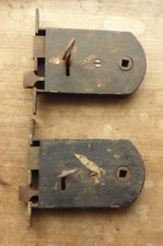 2 x ANTIQUE MORTICE DOOR LOCKS
