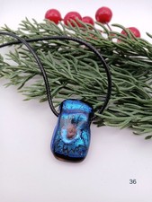 Stunning Meteorite Necklace shimmering Dichroic Glass jewellery gift No. 35-39
