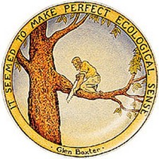 GLEN BAXTER PLATE - 'IT SEEMED TO MAKE PERFECT ECOLOGICAL SENSE'