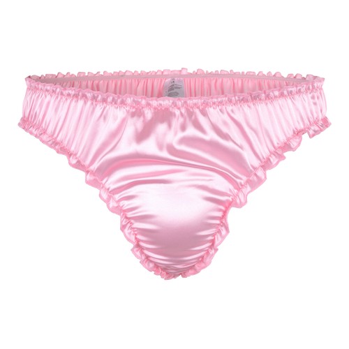 Satin ruffle sissy thong - satin,