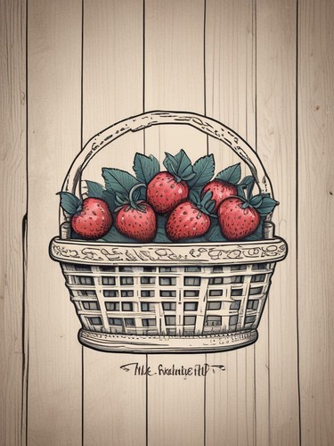 Strawberry basket farmhouse - strawberry,
