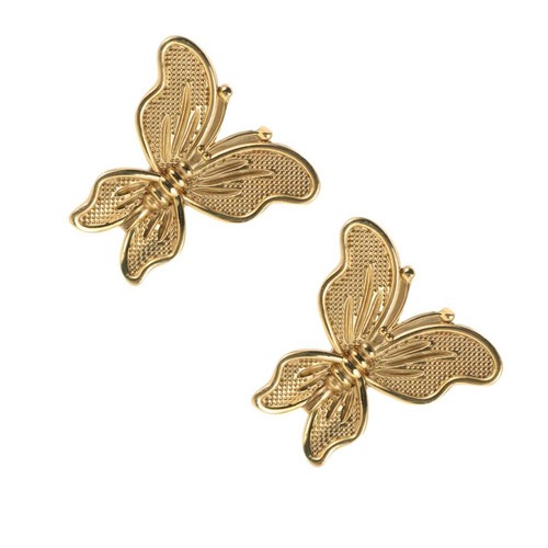 2pcs gold brass - brass, butterfly