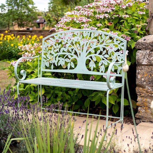 Shabby chic garden bench green - shabby,