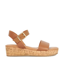 Dune London Lazered Leather Sandals Womens Tan Size UK 5 EUR 38 *REFCRS247