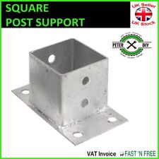 POST SUPPORT HOLDER Galvanised Bolt Down SQUARE Pergola Fence Foot Base 72/92mm