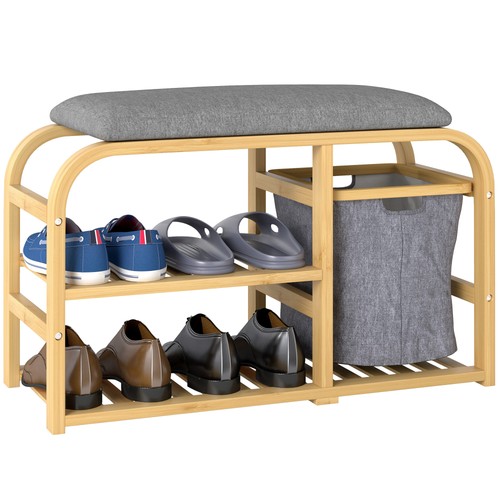 Homcom shoe rack bench with - rack,