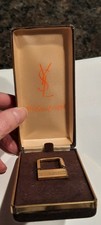 Vtg Yves Saint Laurent YSL Designer Gold-tone Key Chain  Key Ring W/original Box