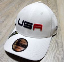 NEW ERA RYDER CUP HAT MENS ADJUSTABLE WHITE USA 2020 PRACTICE ROUNDS GOLF