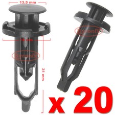 TOYOTA AVENSIS CELICA BUMPER TRIM CLIPS  PUSH RIVET 9mm BLACK PLASTIC X 20